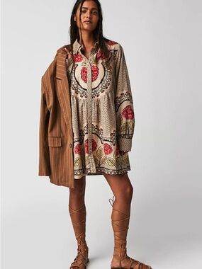Free People Smell The Roses Mini Dress